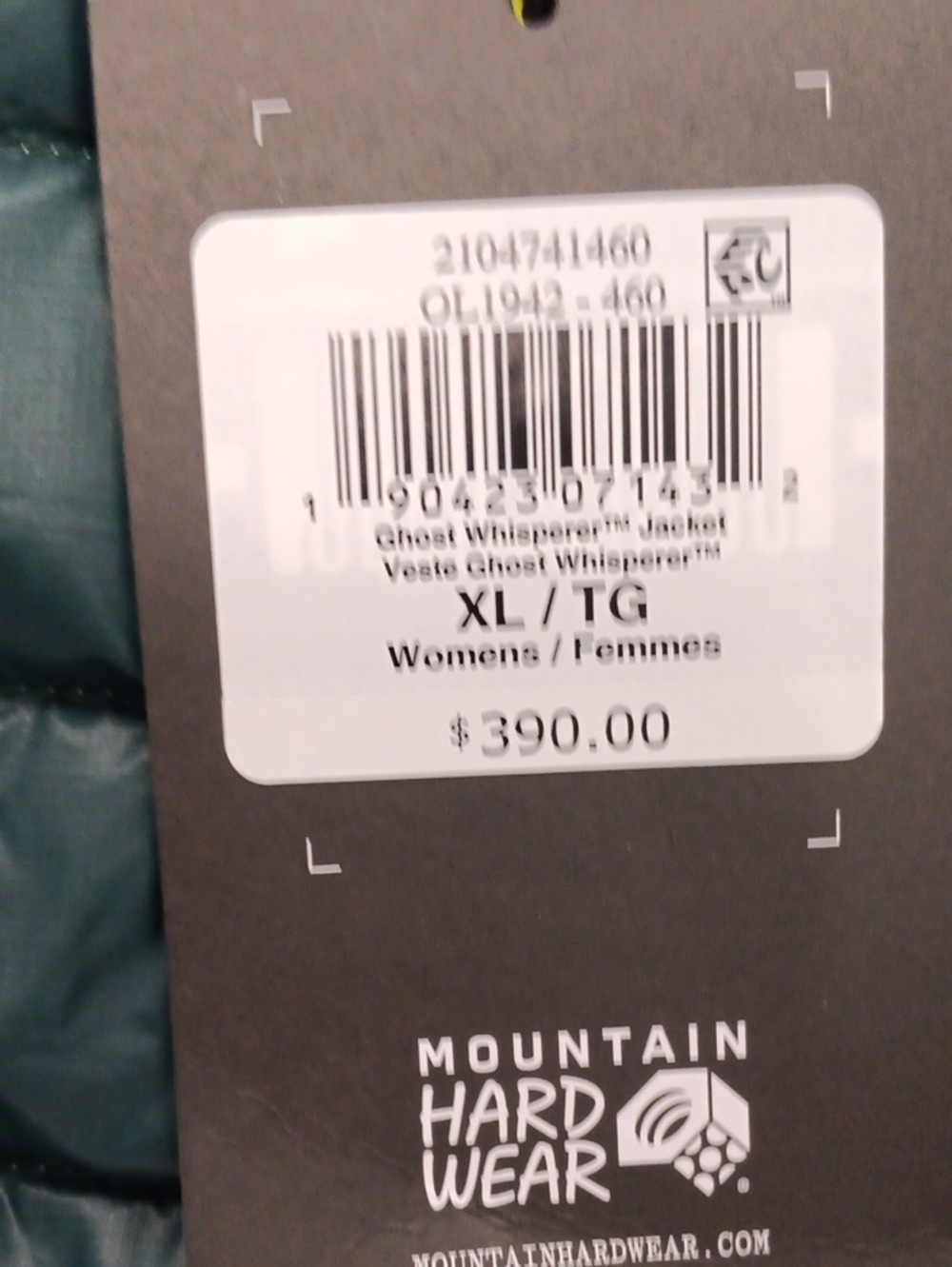 Mountain Hardwear Women’s Ghost Whisperer Jacket - Teal Green